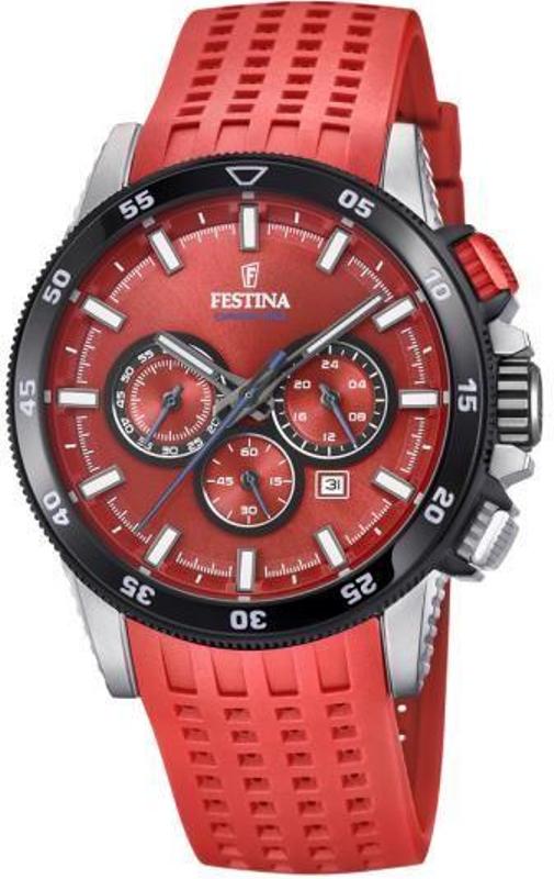 Festina F20519-4 Montre-bracelet chronographe pour homme avec cadran noir  et bracelet en cuir | HS Johnson